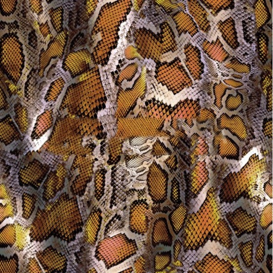 Panneau simili imprimé serpent orange