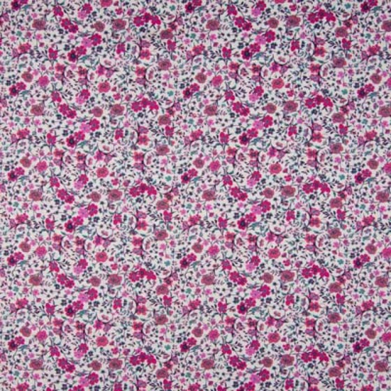 Voile de coton fleurs fuchsia