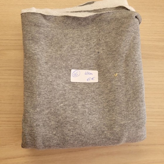 Coupon sweat minky gris chine