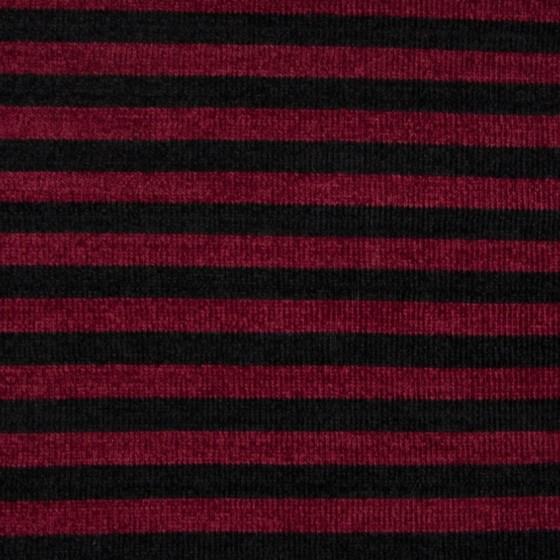 Chenille rayé rouge