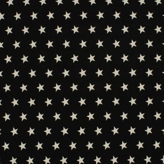 Popeline étoile noir